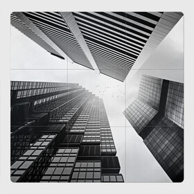 Магнитный плакат 3Х3 с принтом Минимализм , Полимерный материал с магнитным слоем | 9 деталей размером 9*9 см | Тематика изображения на принте: архитектура | город | здания | минимализм | небо | фото | черно белое