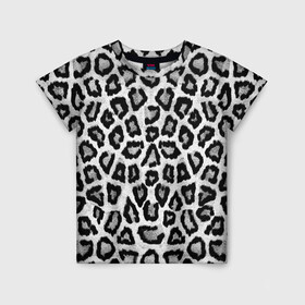 Детская футболка 3D с принтом Snow Leopard , 100% гипоаллергенный полиэфир | прямой крой, круглый вырез горловины, длина до линии бедер, чуть спущенное плечо, ткань немного тянется | cheetah | leopard | wool | леопард