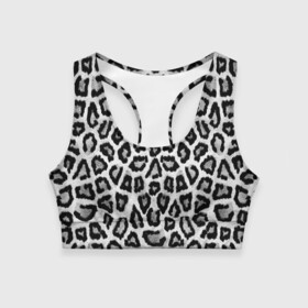 Женский спортивный топ 3D с принтом Snow Leopard , 82% полиэстер, 18% спандекс Ткань безопасна для здоровья, позволяет коже дышать, не мнется и не растягивается |  | cheetah | leopard | wool | леопард