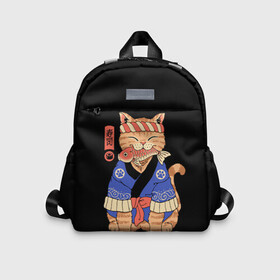 Детский рюкзак 3D с принтом Суши Мастер , 100% полиэстер | лямки с регулируемой длиной, сверху петелька, чтобы рюкзак можно было повесить на вешалку. Основное отделение закрывается на молнию, как и внешний карман. Внутри дополнительный карман. По бокам два дополнительных кармашка | cat | cats | japan | master | ninja | samurai | sushi | yakuza | катана | кот | котенок | коты | котэ | котята | кошка | мастер | ниндзя | самурай | суши | якудза | япония