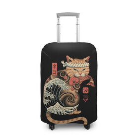 Чехол для чемодана 3D с принтом Cat Wave , 86% полиэфир, 14% спандекс | двустороннее нанесение принта, прорези для ручек и колес | cat | cats | japan | ninja | samurai | shogun | wave | yakuza | волна | катана | кот | котенок | коты | котэ | котята | кошка | ниндзя | самурай | сёгун | якудза | япония