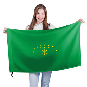 Флаг 3D с принтом Адыгея , 100% полиэстер | плотность ткани — 95 г/м2, размер — 67 х 109 см. Принт наносится с одной стороны | adygeysk | maykop | republic of adygea | майкоп | республика адыгея