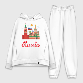 Женский костюм хлопок Oversize с принтом Патриот России ,  |  | devoted to the motherland | i love my homeland | i love russia | motherland | patriot | patriotism | russia | люблю свою родину | патриот | патриотизм | преданный отчизне | родина | россия | я люблю россию