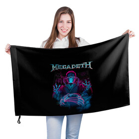 Флаг 3D с принтом MEGADETH , 100% полиэстер | плотность ткани — 95 г/м2, размер — 67 х 109 см. Принт наносится с одной стороны | grange | hardcore | megadeth | metal | music | punk | rock | trash | usa | мастейн | мегадес | метал | музыка | панк | рок | трэш