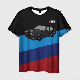 Мужская футболка 3D с принтом BMW M3 , 100% полиэфир | прямой крой, круглый вырез горловины, длина до линии бедер | bmw | m3 | авто | бмв | бумер | спорт