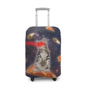 Чехол для чемодана 3D с принтом Котик в космосе , 86% полиэфир, 14% спандекс | двустороннее нанесение принта, прорези для ручек и колес | nyan cat | youtube | еда | космос | котик | мемы | пицца | психоделика | ютуб