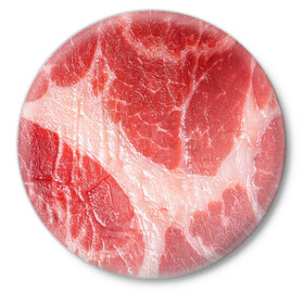 Значок с принтом МЯСНИК ,  металл | круглая форма, металлическая застежка в виде булавки | Тематика изображения на принте: абстракция | жир | мясо | свинина | хайп