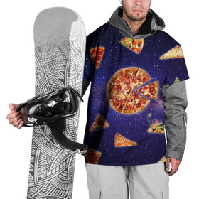 Накидка на куртку 3D с принтом Пицца в космосе , 100% полиэстер |  | Тематика изображения на принте: meat | pizza | space | youtube | еда | космос | мемы | пицца | психоделика | ютуб