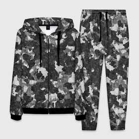 Мужской костюм 3D с принтом Gray Camouflage , 100% полиэстер | Манжеты и пояс оформлены тканевой резинкой, двухслойный капюшон со шнурком для регулировки, карманы спереди | Тематика изображения на принте: army | camo | camouflage | military | камуфляж
