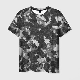 Мужская футболка 3D с принтом Gray Camouflage , 100% полиэфир | прямой крой, круглый вырез горловины, длина до линии бедер | Тематика изображения на принте: army | camo | camouflage | military | камуфляж