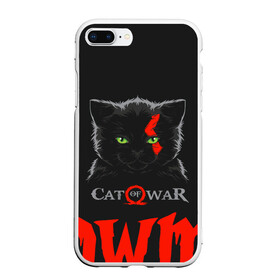 Чехол для iPhone 7Plus/8 Plus матовый с принтом Cat of war , Силикон | Область печати: задняя сторона чехла, без боковых панелей | cat | gad of war | game | games | god of war | god of wor | атрей | атрэй | бог войны | игра | игры | кот | котёнок | кошки | кратос