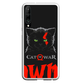 Чехол для Honor P30 с принтом Cat of war , Силикон | Область печати: задняя сторона чехла, без боковых панелей | cat | gad of war | game | games | god of war | god of wor | атрей | атрэй | бог войны | игра | игры | кот | котёнок | кошки | кратос