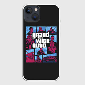 Чехол для iPhone 13 с принтом Grand Wick Auto ,  |  | grand theft auto | gta | jone wick | джон вик | джон уик | кино | фильм