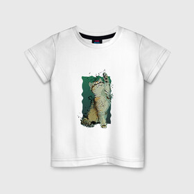 Детская футболка хлопок с принтом Озорной Котейка , 100% хлопок | круглый вырез горловины, полуприлегающий силуэт, длина до линии бедер | животное | играет | кот | милый | озорной