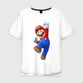 Мужская футболка хлопок Oversize с принтом Марио , 100% хлопок | свободный крой, круглый ворот, “спинка” длиннее передней части | mario | водопроводчик марио | марио | нинтендо | супер марио
