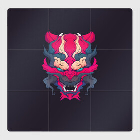 Магнитный плакат 3Х3 с принтом Японский дьявол , Полимерный материал с магнитным слоем | 9 деталей размером 9*9 см | дьявол | закат | иньйань | иньянь | катана | катаны | самураи | самурай | япония | японское