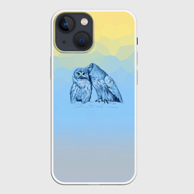 Чехол для iPhone 13 mini с принтом Совиная нежность ,  |  | 2021 | color2021 | illuminating | pantone | ultimate grey | yellow | желтый | любовь | природа | путешествия | серый | совы