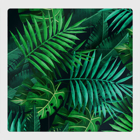 Магнитный плакат 3Х3 с принтом Сочные тропики , Полимерный материал с магнитным слоем | 9 деталей размером 9*9 см | заросли | кусты | лето | листья | пальма | тропики. зелень