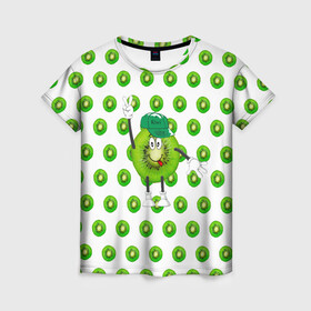 Женская футболка 3D с принтом Mr Kiwi , 100% полиэфир ( синтетическое хлопкоподобное полотно) | прямой крой, круглый вырез горловины, длина до линии бедер | happy kiwi | kiwi | еда | киви | мистер киви | счастливый киви | ягода