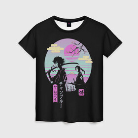 Женская футболка 3D с принтом Samurai , 100% полиэфир ( синтетическое хлопкоподобное полотно) | прямой крой, круглый вырез горловины, длина до линии бедер | anime | japan | katana | manga | sakura | samurai | sempai | senpai | sun | аниме | закат | катана | манга | сакура | самураи | солнце | япония
