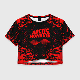 Женская футболка Crop-top 3D с принтом arctic monkeys , 100% полиэстер | круглая горловина, длина футболки до линии талии, рукава с отворотами | Тематика изображения на принте: arctic monkeys | arctic monkeys live | do i wanna know | domino | domino records | full album | lyrics | mardy bum | whyd you only call me when youre high | арктические обезьяны | домино пластинки | полный альбом | тексты песен