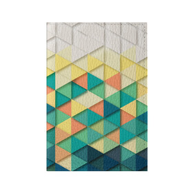 Обложка для паспорта матовая кожа с принтом Ромбики , натуральная матовая кожа | размер 19,3 х 13,7 см; прозрачные пластиковые крепления | Тематика изображения на принте: молодежной | пестрое | ромбики | хайп | цветное