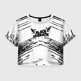 Женская футболка Crop-top 3D с принтом black sabbath , 100% полиэстер | круглая горловина, длина футболки до линии талии, рукава с отворотами | bill ward (musical artist) | black | black sabbath | black sabbath (musical group) | butler | geezer | iommi | osbourne | ozzy | ozzy osbourne | ozzy osbourne (musical artist) | paranoid | sabbath | оззи | осборн | рок | черный шаббат | чудик | шаббат