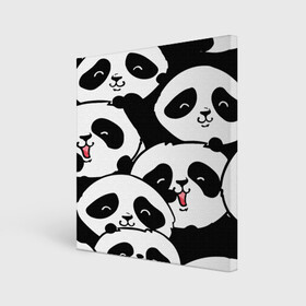 Холст квадратный с принтом панды , 100% ПВХ |  | brand | moda | style | texture | бренд | маска | медицинская маска | мода | панды | прикольные картинки | смайлы. стикербук | стиль | текстура | фон | эмодзи