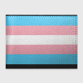 Обложка для студенческого билета с принтом Транс флаг , натуральная кожа | Размер: 11*8 см; Печать на всей внешней стороне | Тематика изображения на принте: розовый | транс | трансгендер | флаг