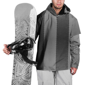 Накидка на куртку 3D с принтом Skin Stripes , 100% полиэстер |  | black and gray | skin | stripes | кожа | черно серый