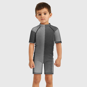 Детский купальный костюм 3D с принтом Skin Stripes , Полиэстер 85%, Спандекс 15% | застежка на молнии на спине | black and gray | skin | stripes | кожа | черно серый