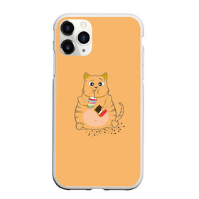 Чехол для iPhone 11 Pro Max матовый с принтом РЫЖИЙ КОТ ТОЛСТЯК , Силикон |  | cat. котенок | ginger | антиспорт | барсик | детский | коктейль | летний | мем | мультики | обжора | пушистый | смешные кошки | шоколад