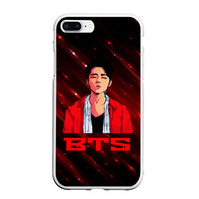 Чехол для iPhone 7Plus/8 Plus матовый с принтом BTS Red and black , Силикон | Область печати: задняя сторона чехла, без боковых панелей | bts | k pop | kpop | rm | аниме | бтс | ви | джей хоуп | джонгук | кпоп | сюга | чимин | чин | япония