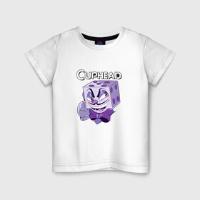 Детская футболка хлопок с принтом King Cubes Сaphead , 100% хлопок | круглый вырез горловины, полуприлегающий силуэт, длина до линии бедер | caphead | cubes | king | капхед | капхейд | король | кубиков