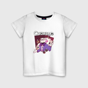Детская футболка хлопок с принтом КорольКубиков caphead , 100% хлопок | круглый вырез горловины, полуприлегающий силуэт, длина до линии бедер | caphead | cubes | king | капхед | капхейд | король | кубиков