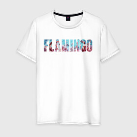 Мужская футболка хлопок с принтом FLAMINGO , 100% хлопок | прямой крой, круглый вырез горловины, длина до линии бедер, слегка спущенное плечо. | flamingo | птицы | розовый | фламинго