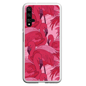 Чехол для Honor 20 с принтом розовые фламинго , Силикон | Область печати: задняя сторона чехла, без боковых панелей | flamingo | птицы | розовый | фламинго