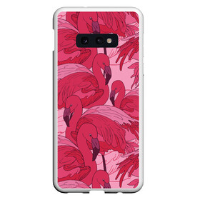 Чехол для Samsung S10E с принтом розовые фламинго , Силикон | Область печати: задняя сторона чехла, без боковых панелей | Тематика изображения на принте: flamingo | птицы | розовый | фламинго