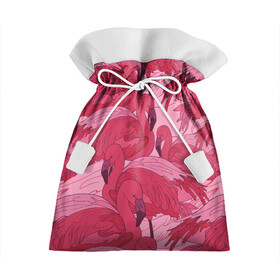 Подарочный 3D мешок с принтом розовые фламинго , 100% полиэстер | Размер: 29*39 см | Тематика изображения на принте: flamingo | птицы | розовый | фламинго