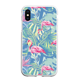 Чехол для iPhone XS Max матовый с принтом фламинго , Силикон | Область печати: задняя сторона чехла, без боковых панелей | flamingo | птицы | розовый | фламинго