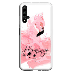 Чехол для Honor 20 с принтом flamingo , Силикон | Область печати: задняя сторона чехла, без боковых панелей | flamingo | птицы | розовый | фламинго