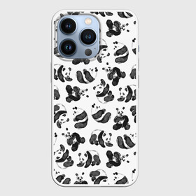 Чехол для iPhone 13 Pro с принтом Акварельные панды паттерн ,  |  | art | black white | cute | funny panda | panda | pandas | pattern | watercolor | акварель | акварельный рисунок | арт | детский рисунок | маленькие панды | медведи | медвежата | милые панды | мишки | панда | пандочка | пандочки | узор