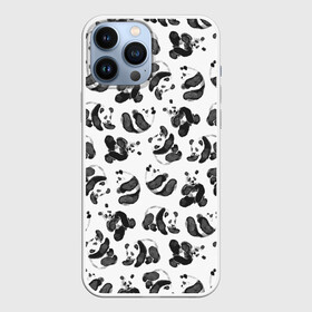 Чехол для iPhone 13 Pro Max с принтом Акварельные панды паттерн ,  |  | art | black white | cute | funny panda | panda | pandas | pattern | watercolor | акварель | акварельный рисунок | арт | детский рисунок | маленькие панды | медведи | медвежата | милые панды | мишки | панда | пандочка | пандочки | узор