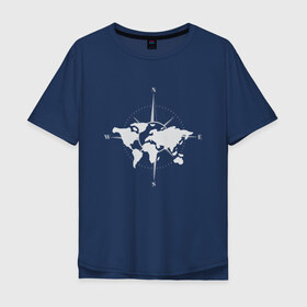 Мужская футболка хлопок Oversize с принтом Карта Мира Компас  , 100% хлопок | свободный крой, круглый ворот, “спинка” длиннее передней части | Тематика изображения на принте: africa | afrika | australia | brazil | compas | earth | geraldic | planet | russia | usa | world map | астралия | африка | бразилия | геральдика | земля | континенты | планета | роза ветров | россия | страна | страны | сша