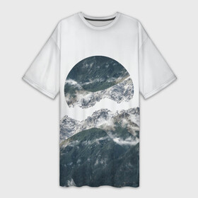 Платье-футболка 3D с принтом Вершина Горы ,  |  | воздух | горы | женская | молодеж | мужская | отдых | пейзаж | природа | свобода