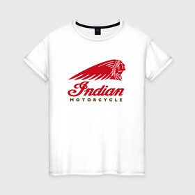 Женская футболка хлопок с принтом Indian Moto Мото Лого (Z) , 100% хлопок | прямой крой, круглый вырез горловины, длина до линии бедер, слегка спущенное плечо | Тематика изображения на принте: bike | bikers | indian | indiian logo | moto | motorcycle | sport | байк | байкер | индиан | индиан лого | мото | мотобренд | мотоциклы | спорт