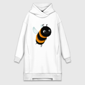 Платье-худи хлопок с принтом Пчела ,  |  | bee | bees | пчела | пчелы | шмель