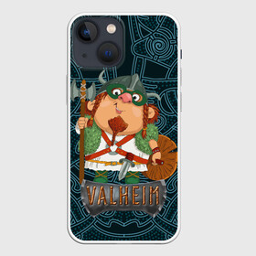 Чехол для iPhone 13 mini с принтом Valheim веселый викинг ,  |  | fantasy | mmo | valheim | valve | валхейм | вальхейм | викинги | выживалка | игра | королевская битва | ммо | ролевая игра | фэнтази