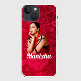 Чехол для iPhone 13 mini с принтом Manizha Сердечки ,  |  | manizha | далеровна | душанбе | евровидение | евровидение 2021 | манижа | певица | таджикистан | хамраева