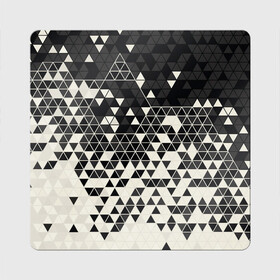 Магнит виниловый Квадрат с принтом Абстракция , полимерный материал с магнитным слоем | размер 9*9 см, закругленные углы | Тематика изображения на принте: абстракция | арт | белый | вектор | векторный рисунок | рисунок | треугольник | треугольники | чёрно белый | чёрный
